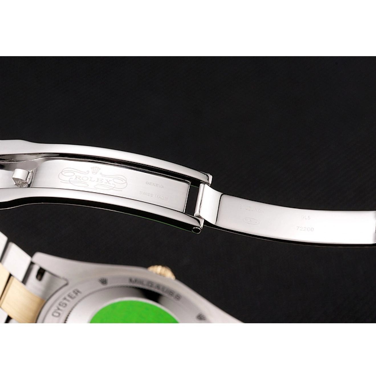 Aaa replica Dial Tone Bracelet Diamond Swiss Bezel Rolex Two Champagne 1454103 Day-Date 0802